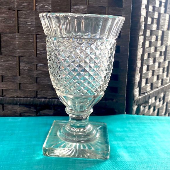 Vintage Cut Class Vase Urn With Lid - Picture 4 of 14